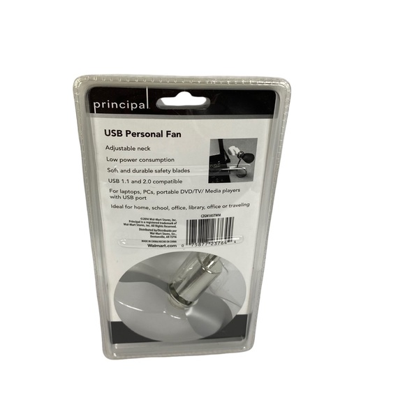 Principal USB Adjustable Neck Personal Fan Silver NWT - Picture 4 of 6